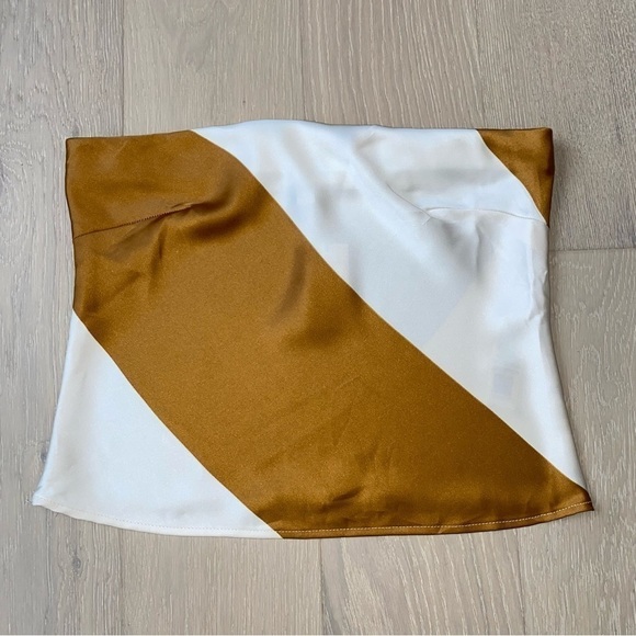 Topshop stripe bandeau top in spiced rum - size 6 - Picture 4 of 10